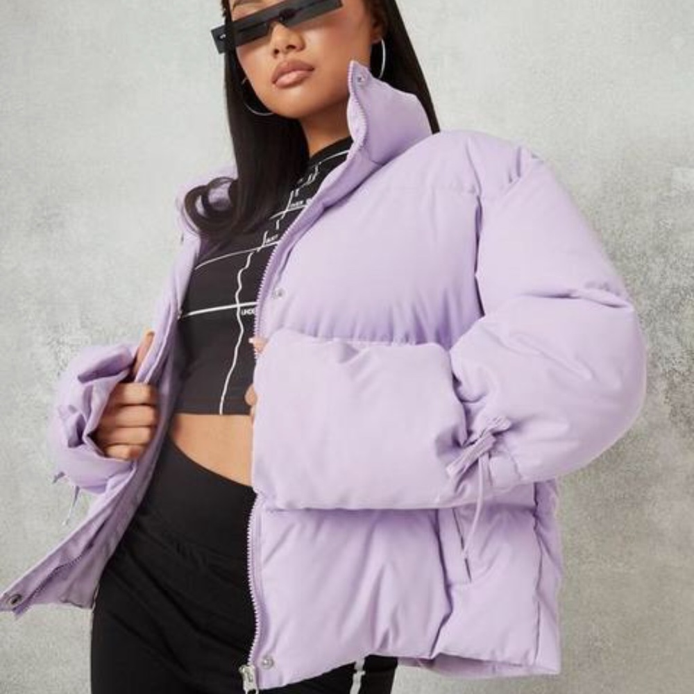 Misguided Lilac Puffer Jacket